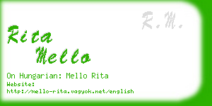 rita mello business card